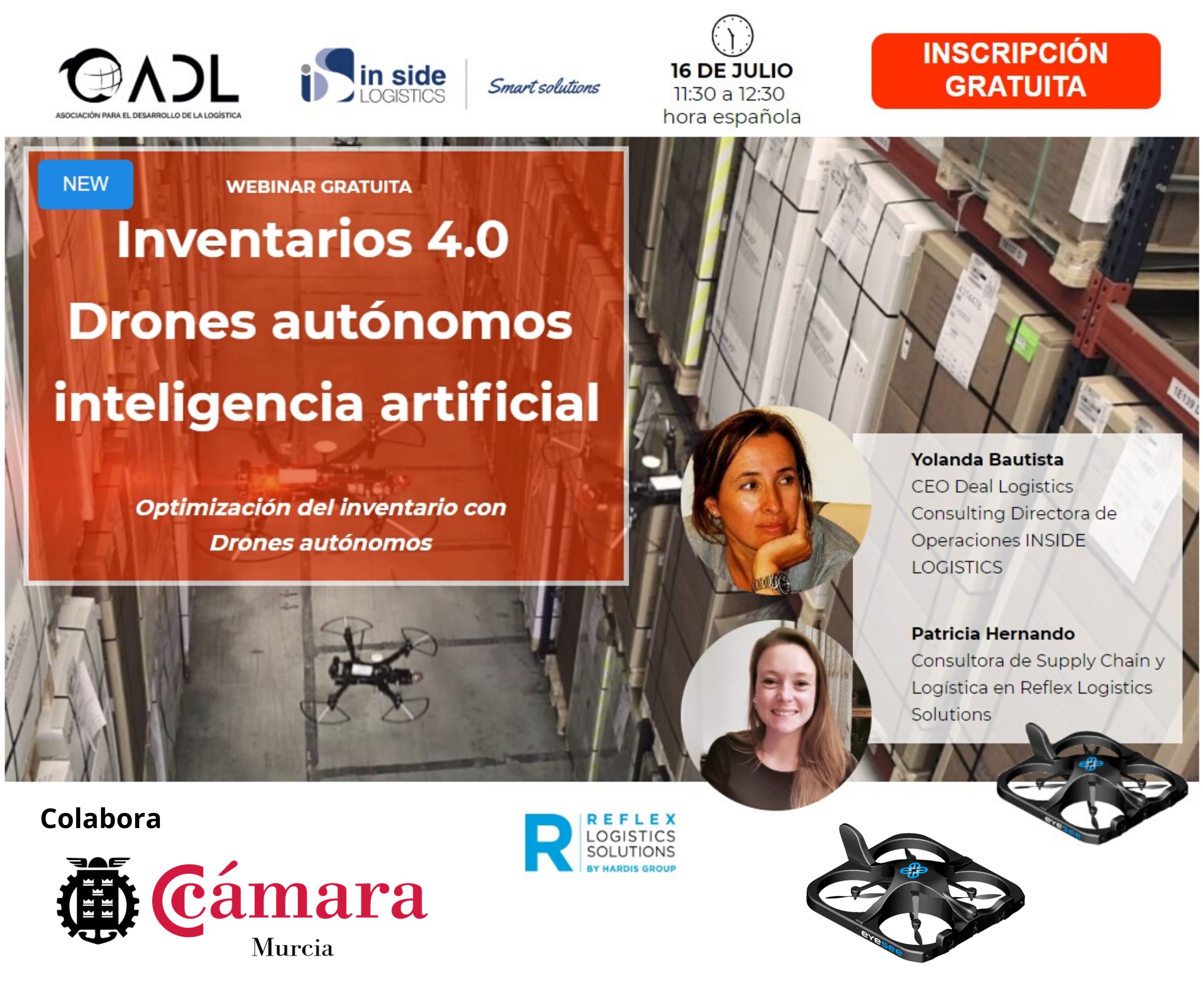 Webinar INVENTARIOS 4.0. con DRONES autónomos COLABORA CÁMARA MURCIA