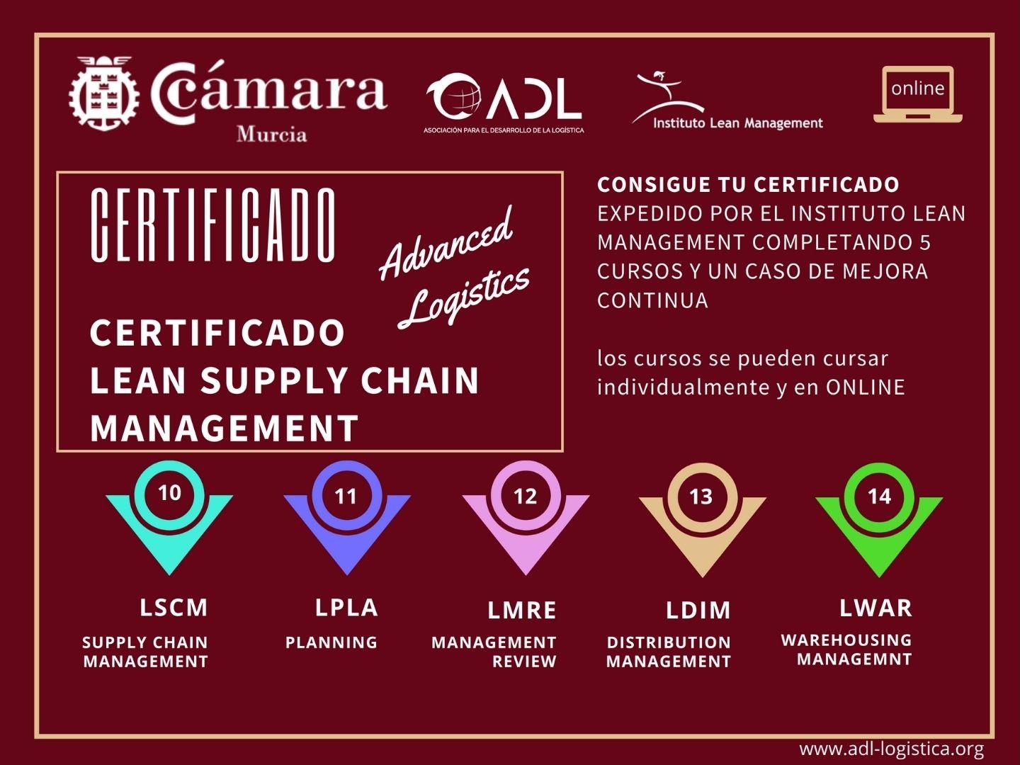 Certificado Lean Supply Chain Management - Cámara Comercio Murcia