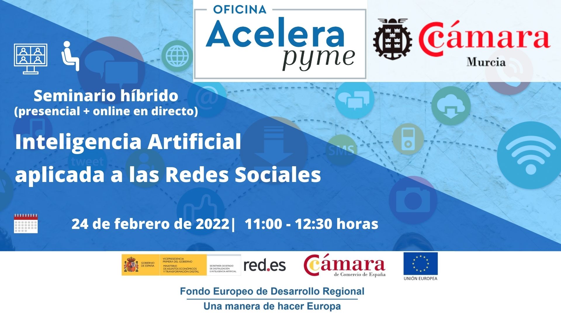 Seminario | Inteligencia Artificial aplicada a las Redes Sociales | Oficina Acelera Pyme | Camara de Comercio de Murcia
