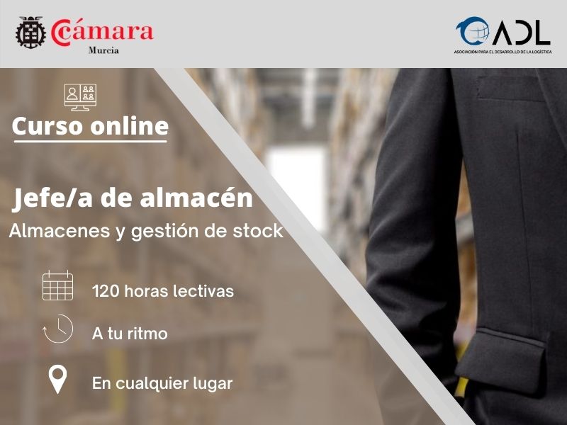 Curso online ADL | Jefe de almacén | Cámara de comercio de Murcia