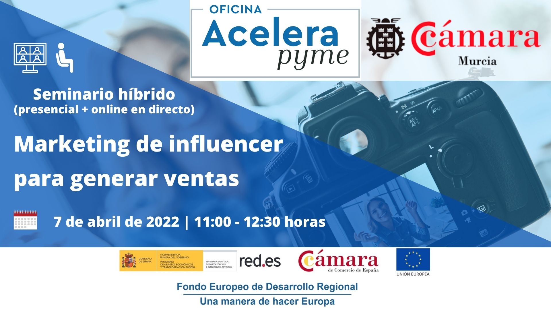 Seminario | Marketing de influencer para generar ventas | Oficina Acelera Pyme | Cámara de Comercio de Murcia
