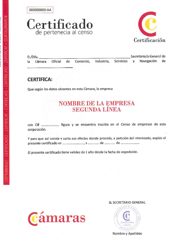 Certificado Pertenencia al Censo