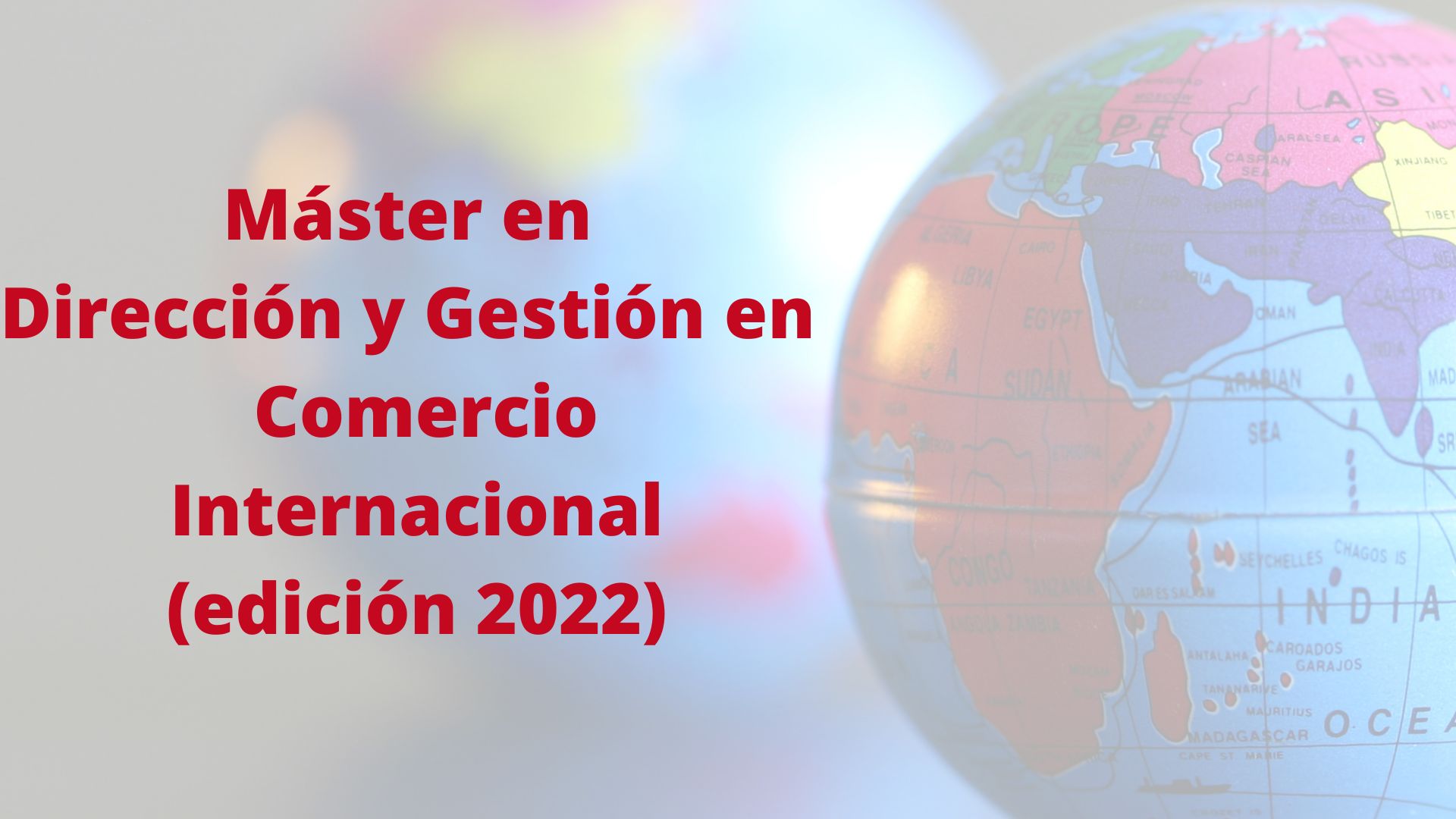 Máster en Dirección, Gestión en Comercio Internacional | Cámara de Comercio de Murcia