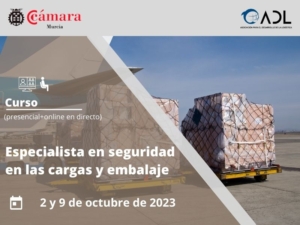 Curso | Especialista en seguridad en las cargas y embalaje durante el transporte | Cámara de Comercio de Murcia | ADL Logística