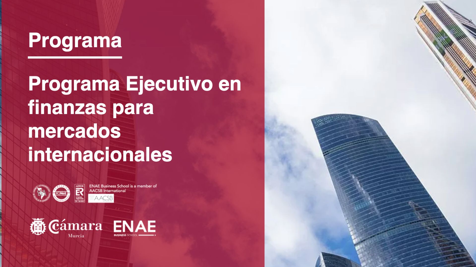 Finanzas Internacionales | Programa Ejecutivo | Cámara de Comercio de Murcia |