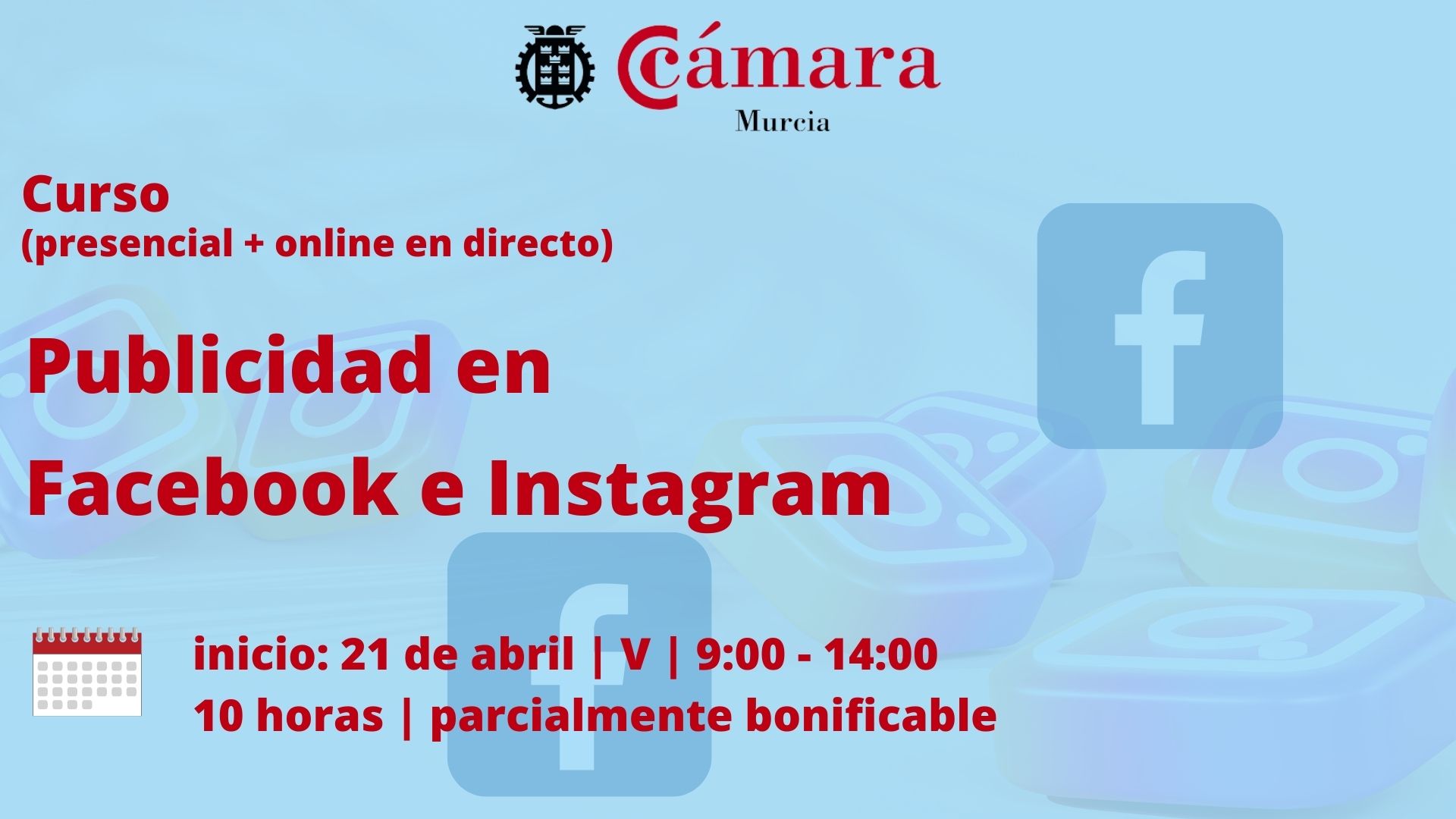 Curso | Publicidad en Facebook e Instagram | Cámara de Comercio de Murcia