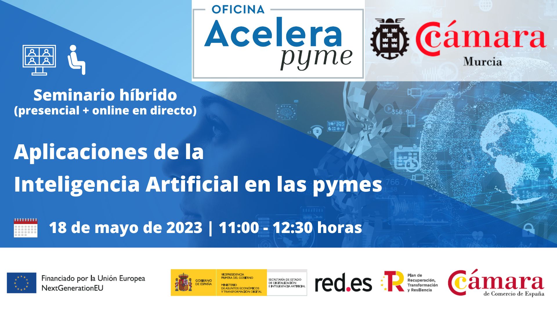 Seminario + Webinar | Aplicaiones de la Inteligencia Artificial en las Pymes | Cámara de Comercio de Murcia