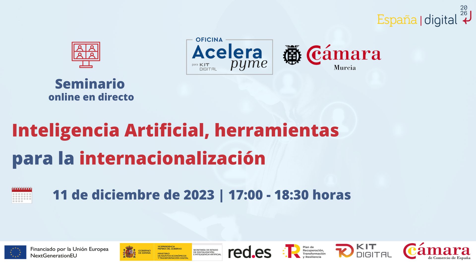 Oficina Acelera Pyme | Seminario online en directo | Inteligencia Artificial, herramientas para la internacionalización