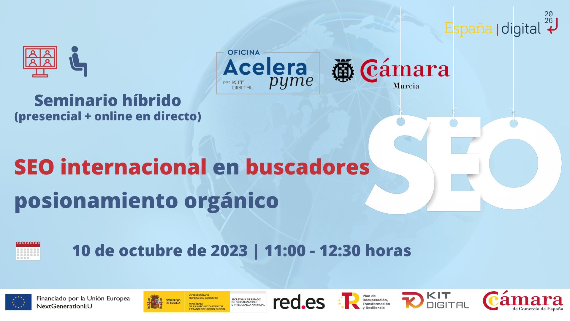 Webinar | SEO internacional en buscadores | Cámara de Comercio de Murcia | Oficina Acelera Pyme