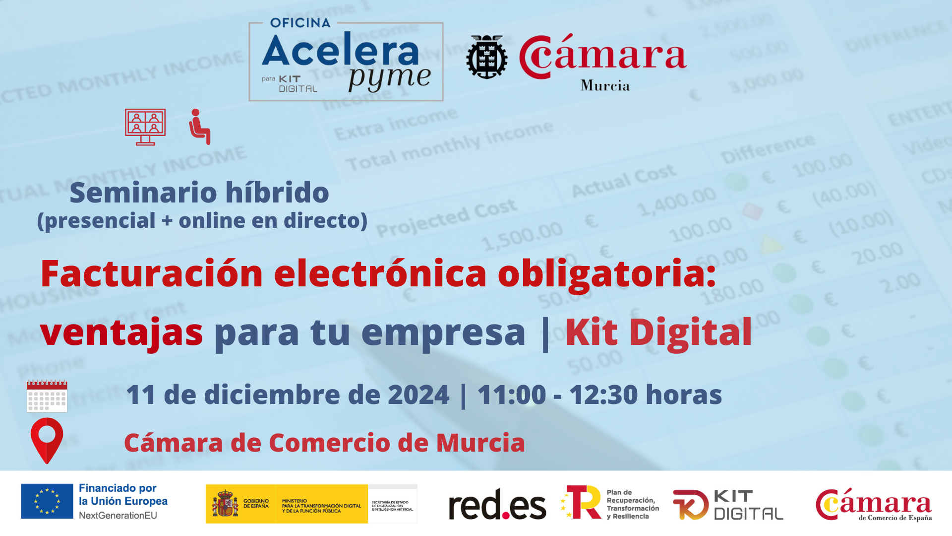 Seminario | Factura electrónica | Cámara de Comercio de Murcia | Oficina Acelera Pyme