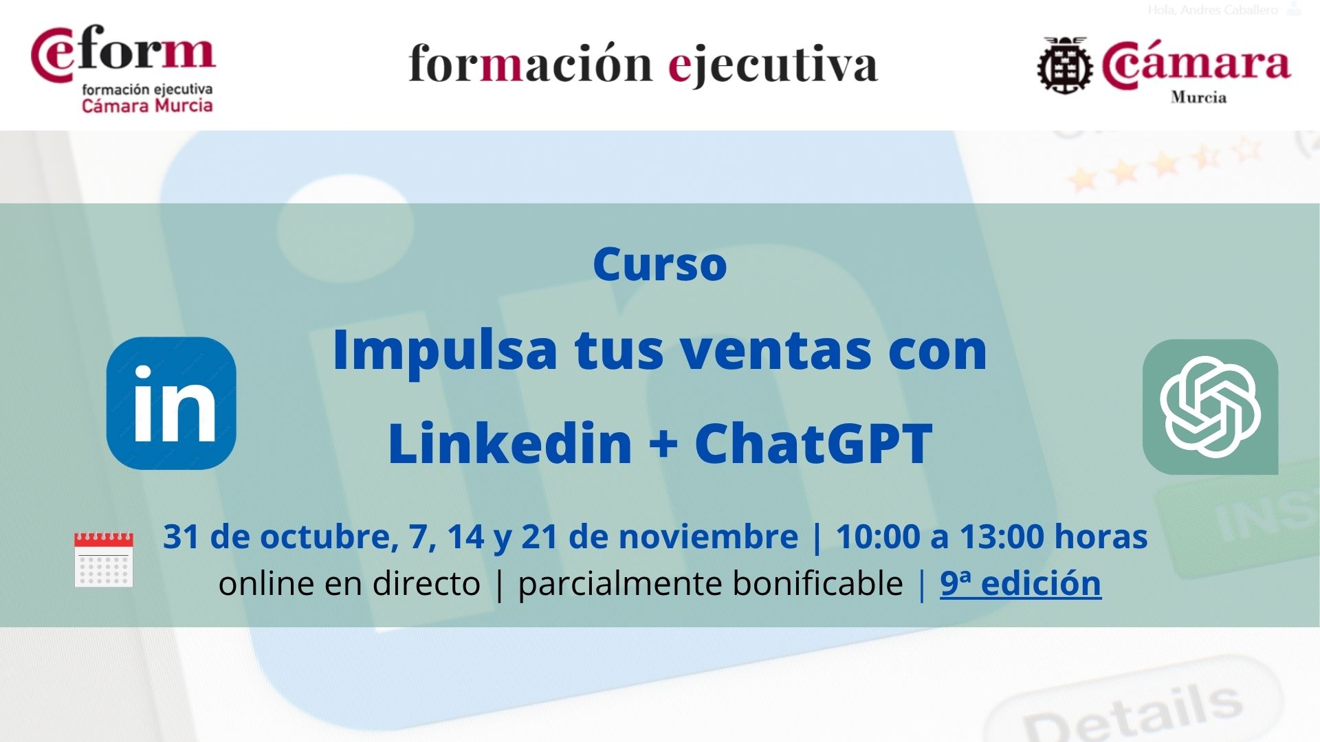 curso-ventas-linkedin-chatGPT-camara-comercio-murcia-9-edición ventas | curso | Impulsa tus ventas en LinkedIn con ChatGPT | 9ª edición | Cámara de Comercio de Murcia | Formación Ejecutiva