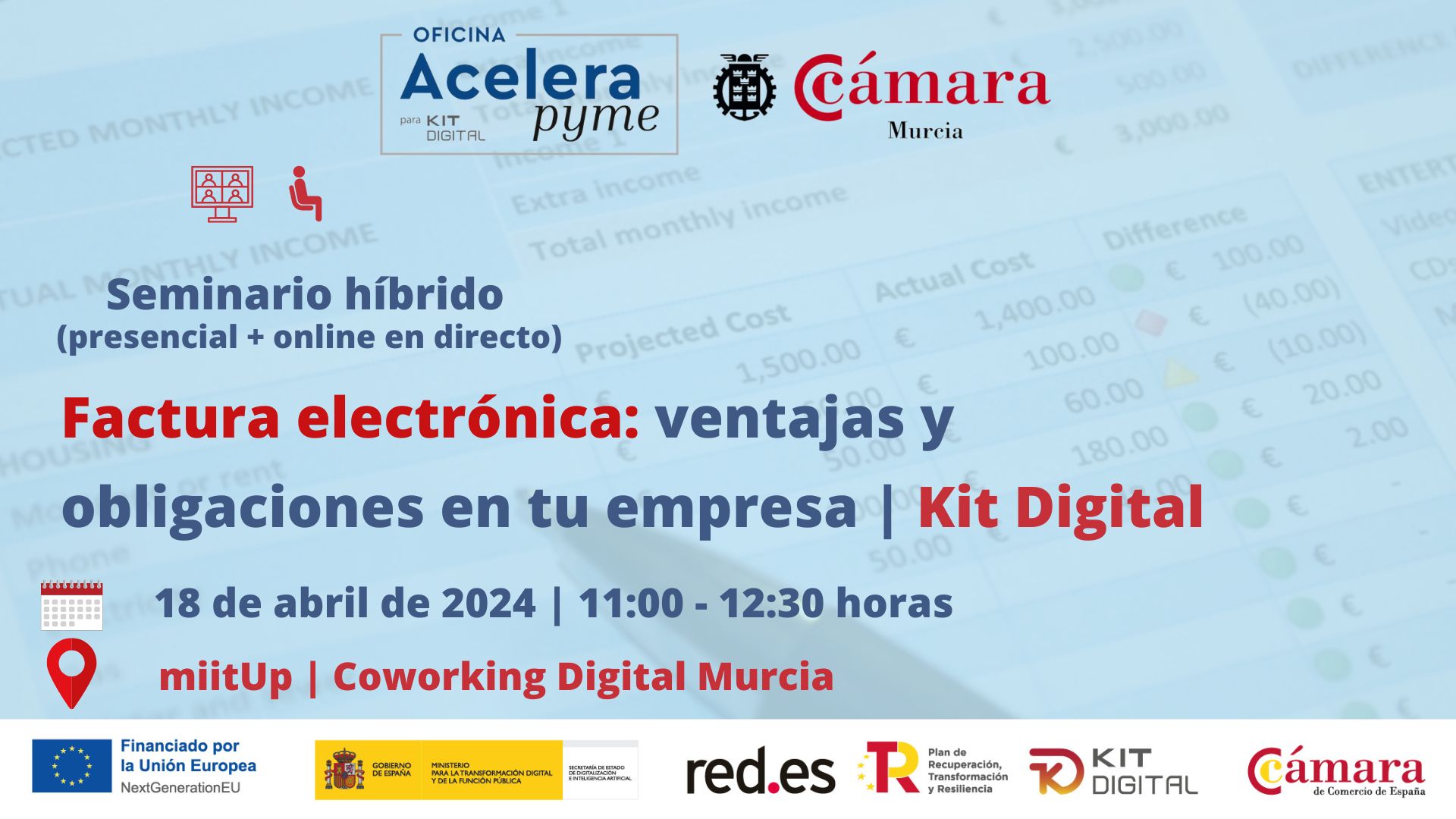 Oficina Acelera Pyme | Seminario | Factura electrónica: ventajas y obligaciones para tu empresa | Kit Digital