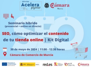 seminario+webinar | SEO, cómo optimizar el contenido en tu tienda online | Cámara de Comercio de Murcia | Ofcina Acelera Pyme