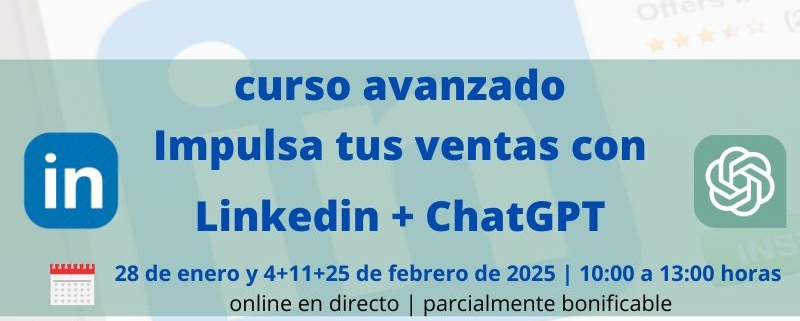 Curso avanzado de ventas con LinlkedIn y ChatGPT | Cámara de Comercio de Murcia | Formación Ejecutiva