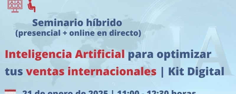 seminario+webinar \ Inteligencia Artificial para optimizar tus ventas internacionales | Oficina Acelera Pyme | Cámara de Comercio de Murcia