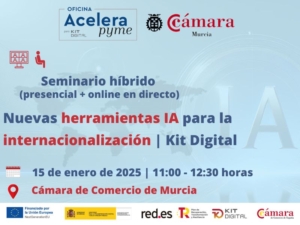seminario+webinar \ Inteligencia Artificial para optimizar tus ventas internacionales | Oficina Acelera Pyme | Cámara de Comercio de Murcia