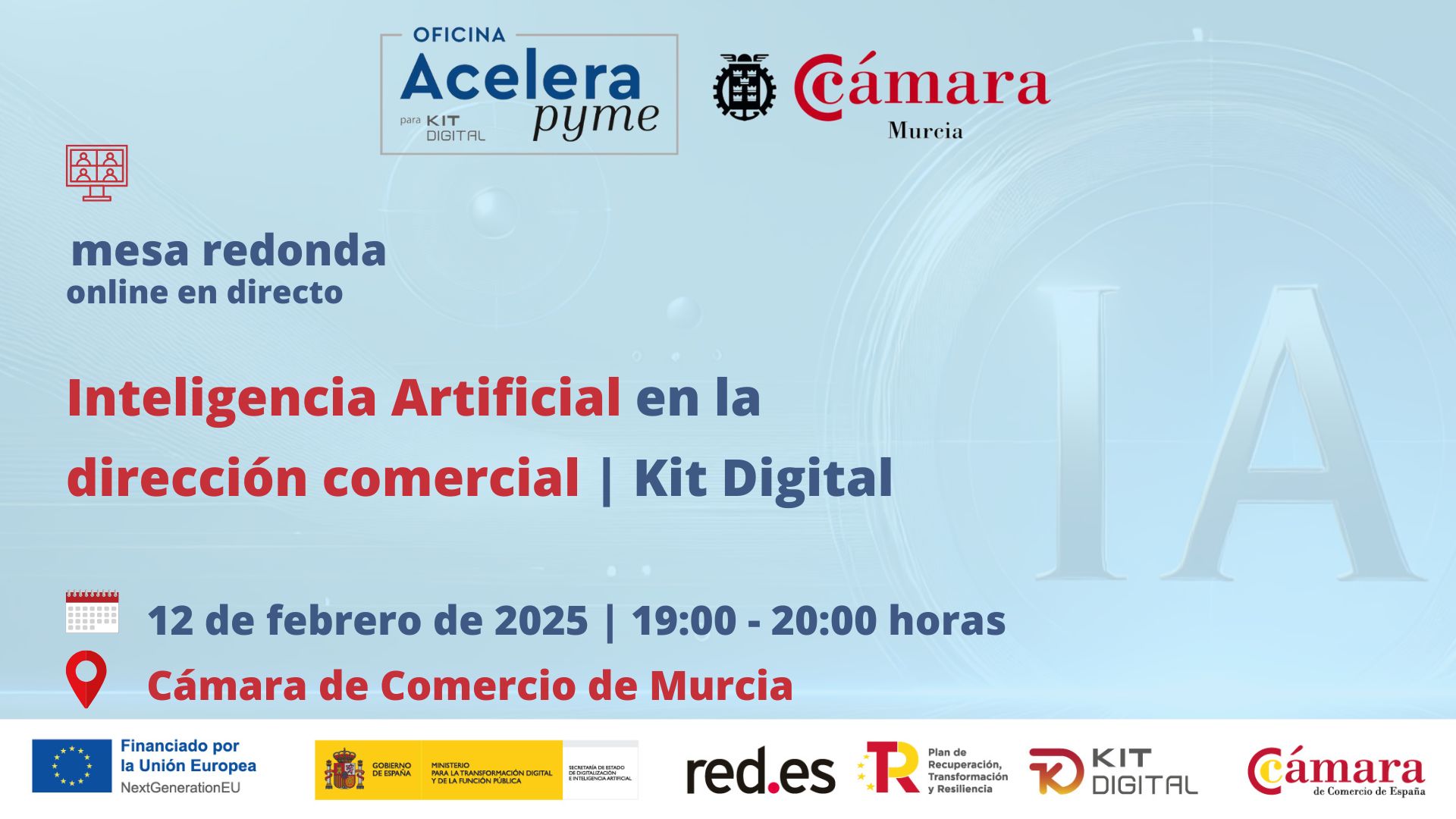 webinar | mesa redonda | Inteligencia Artificial en la Dirección Comercial | Oficina Acelera Pyme