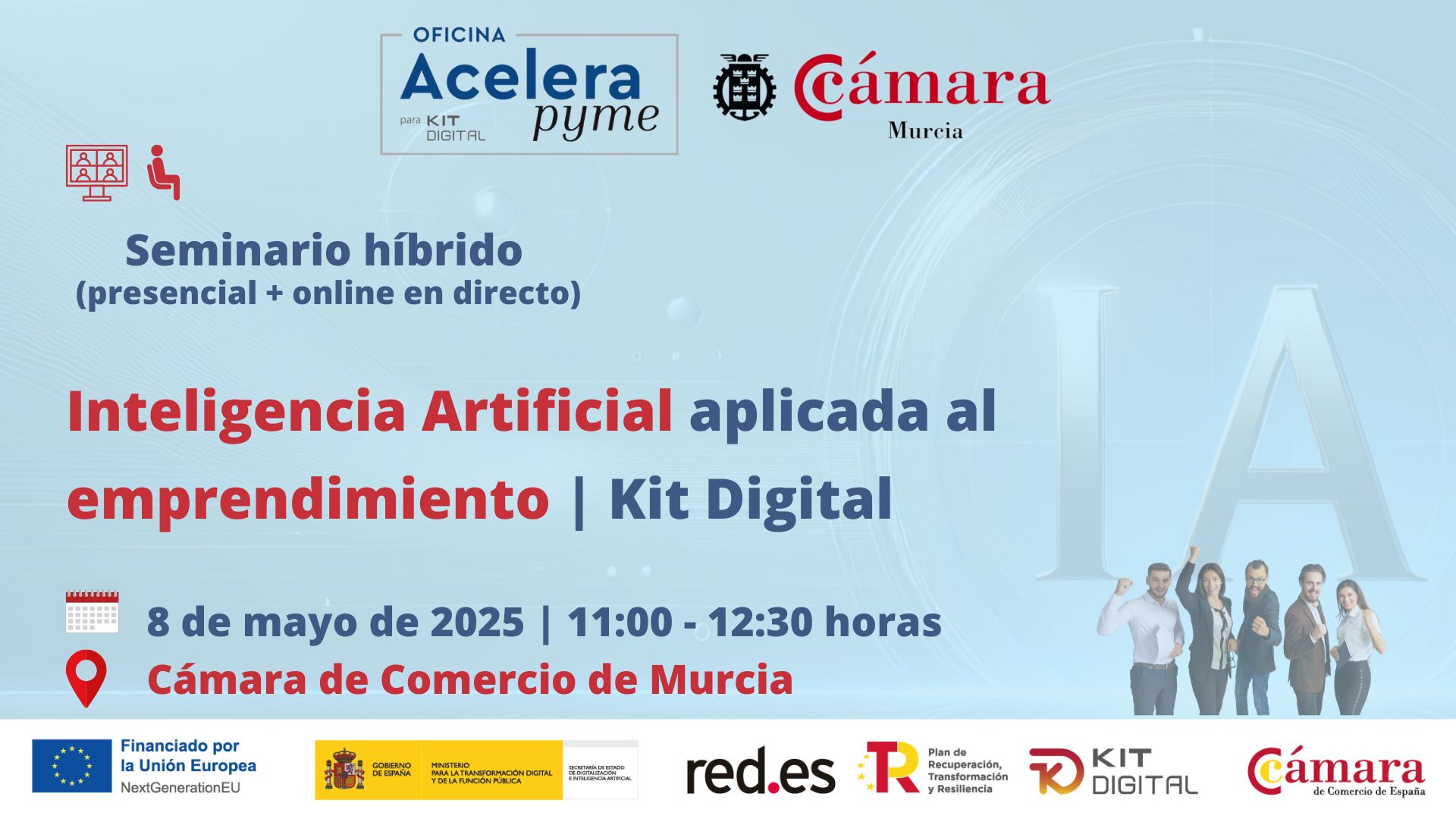 seminario+webinar | Inteligencia artificial aplicada al emprendimiento | Oficina Acelera Pyme | Cámara de Comercio de Murcia