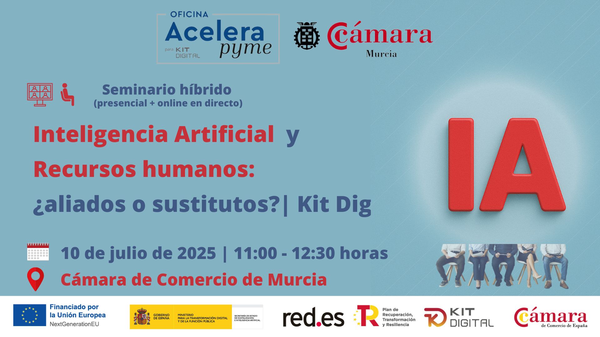 seminario + webinar | Inteligencia Artificial en Recursos Humanos | Oficina Acelera Pyme | Cámara de Comercio de Murcia