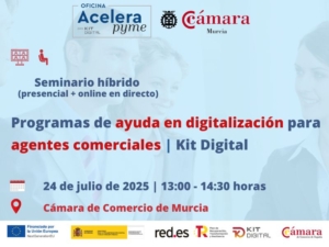 seminario + webinar | Programas de ayuda en digitalización para agentes comerciales | Kit Digital | Cámara de Comercio de Murcia | Oficina Acelera Pyme