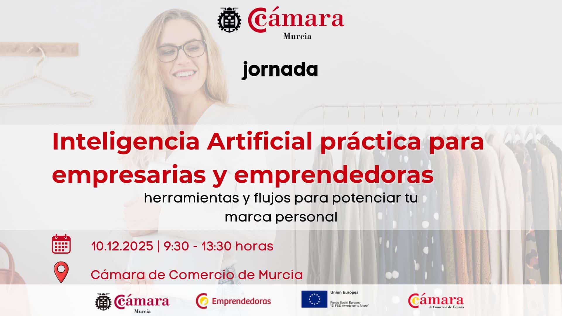 jornada PAEM | Inteligencia Artificial práctica para empresarias y emprendedoras | Cámara de Comercio de Murcia