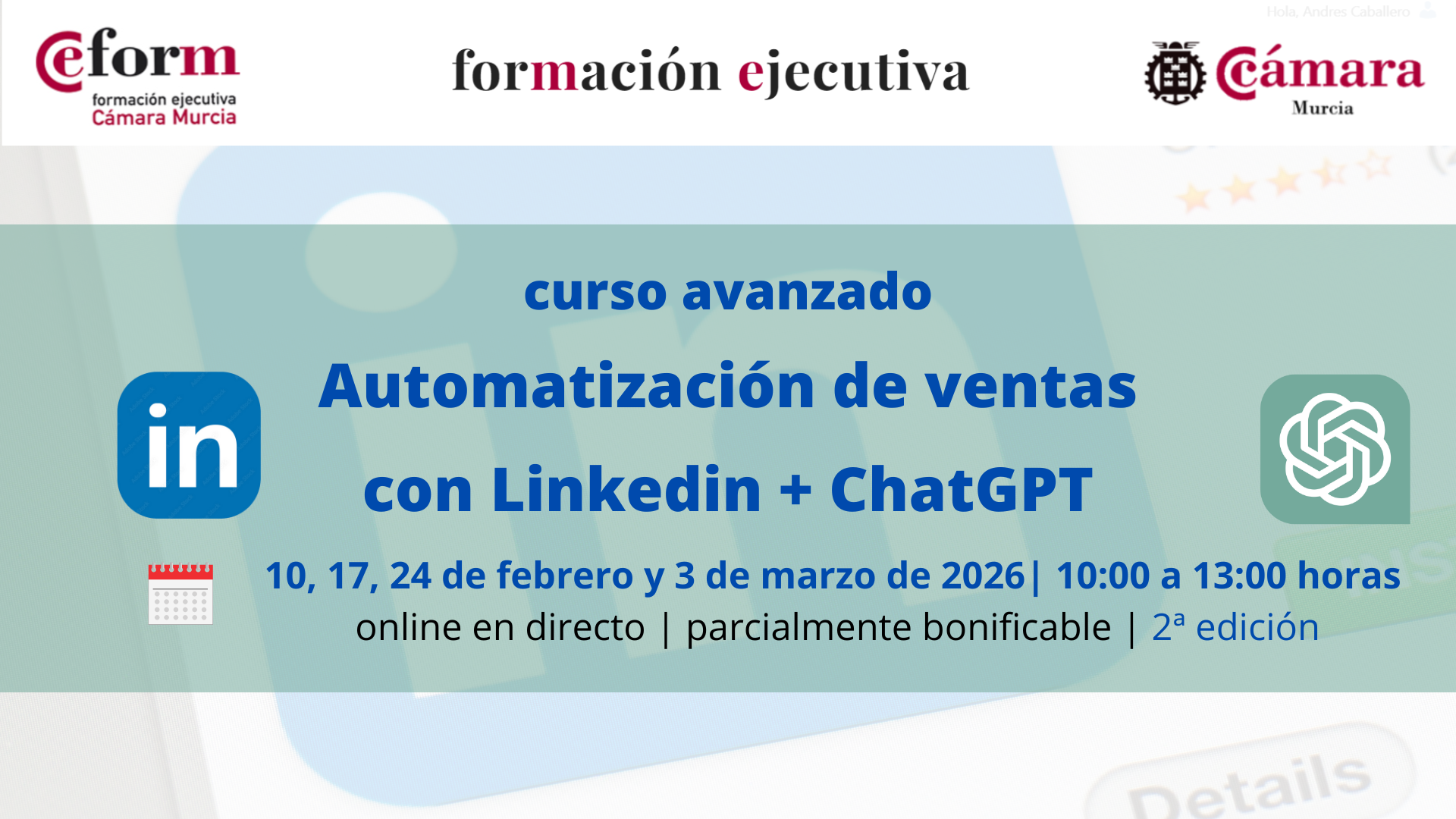 curso-ventas-linkedin-chatGPT-camara-comercio-murcia-quinta-edición