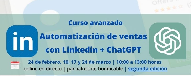 curso avanzado | Automatización de ventas con LinkedIn y agentes IA | Formación Ejecutiva | Cámara de Comercio de Murcia | curso online en directo