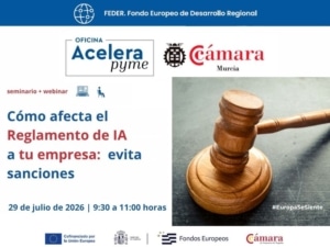 Seminario híbrido | Oficina Acelera Pyme | Reglamento Europeo Inteligencia Artificial | Cámara de Comercio de Murcia