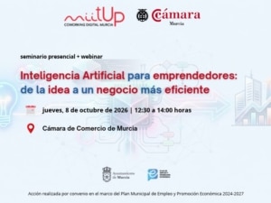 seminario + webinar | Inteligencia Artificial para emprendedores: de la idea al negocio eficiente | Cámara de Comercio de Murcia | Coworking Digital Murcia | Andres Caballero